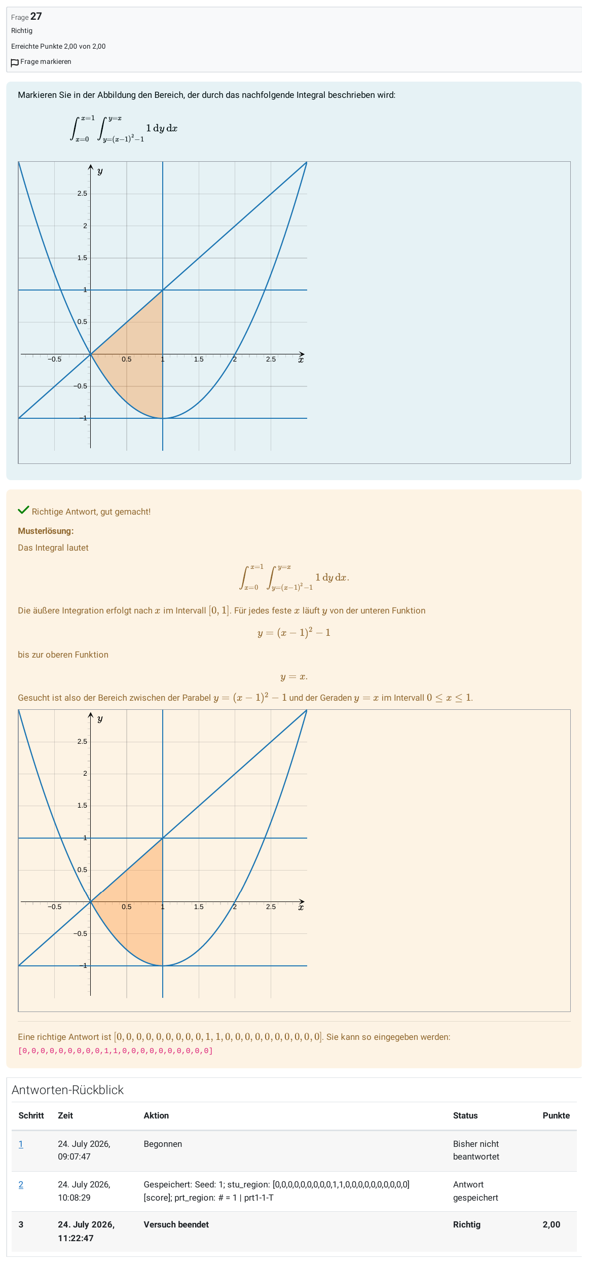 Screenshot: Interactive graph question