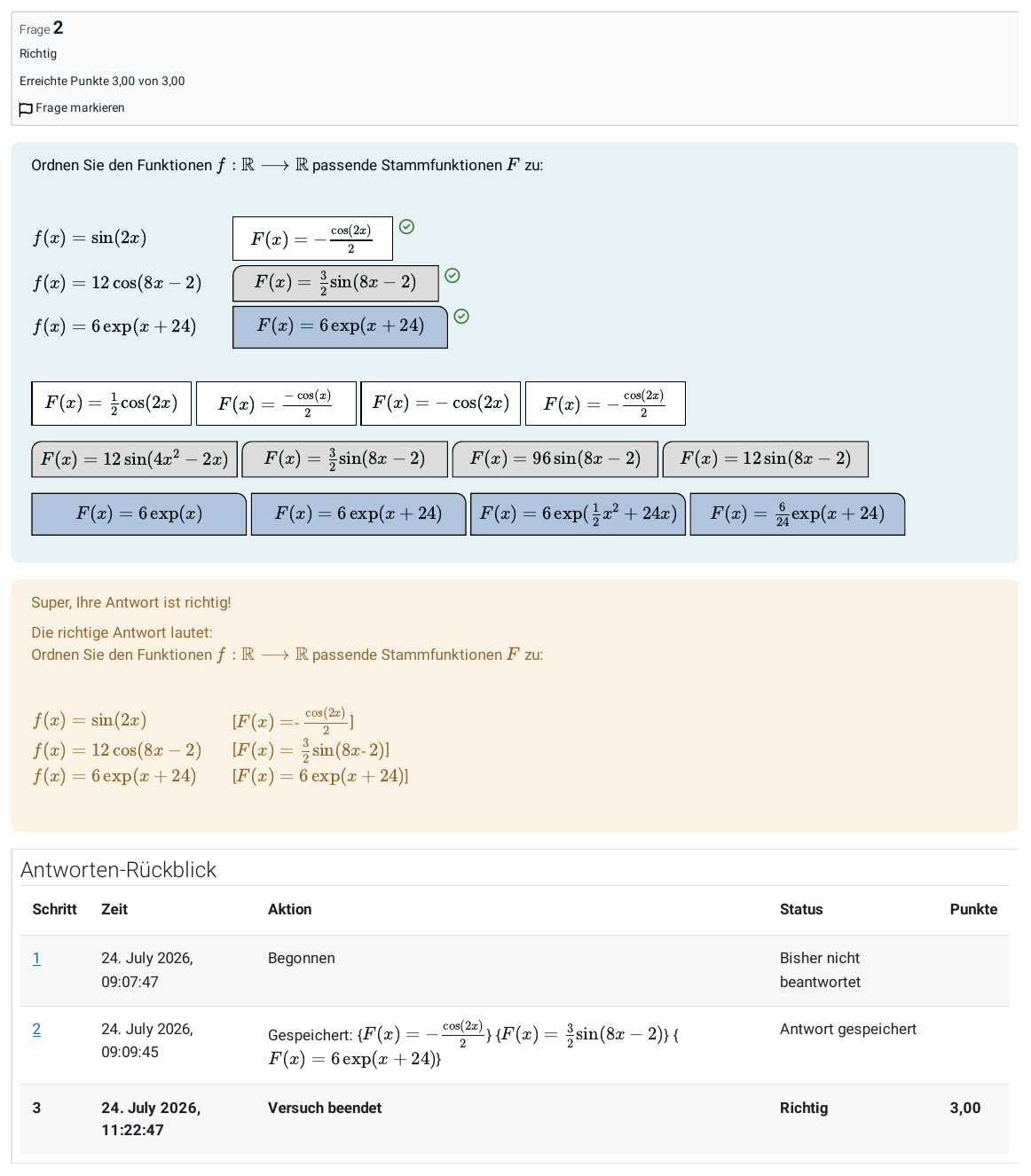 Screenshot: LaTeX drag-and-drop question